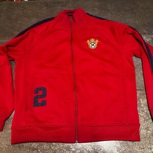 Vintage Polo Ralph Lauren Track Jacket Old Money Style Red #02 size XL GUC